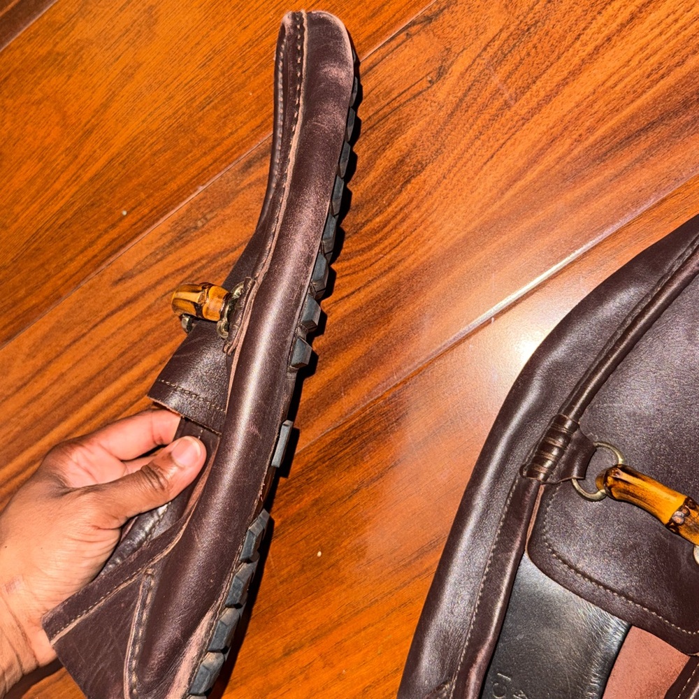 Gucci Men’s Brown Leather Horsebit Loafers - Picture 5 of 6